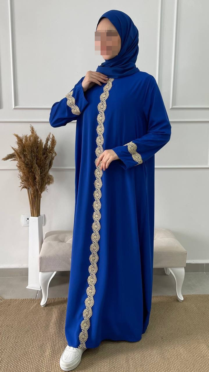 Abaya Hawwa bleu pour femme.