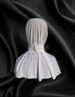 Hijab cagoule à pression blanc pour femme.